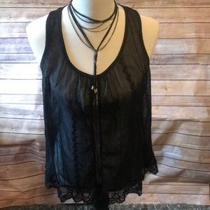 Black lace summer tank